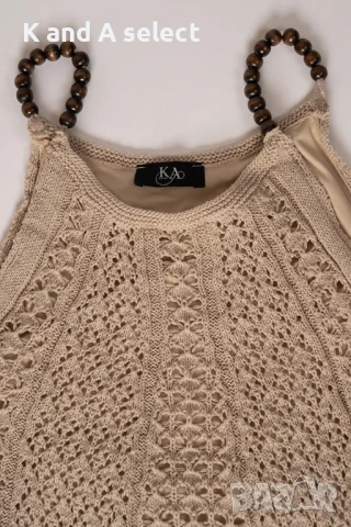 Рокля Плетена с Мъниста – Бежова, снимка 5 - Нумизматика и бонистика - 51170479