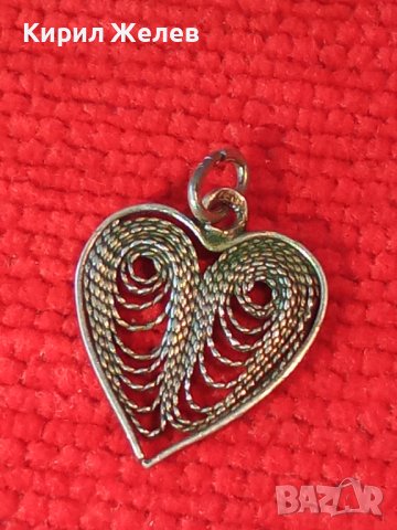 СТАРИННО СРЕБЪРНО ФИЛИГРАННО СЪРЧИЦЕ МАЙСТОРСКА РЪЧНА ИЗРАБОТКА 36132, снимка 2 - Антикварни и старинни предмети - 39640000