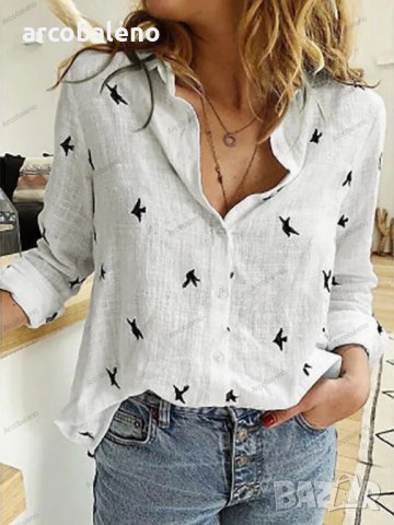 Стилна дамска пролетно-лятна риза за свободното време, 15цвята , снимка 7 - Ризи - 42038857