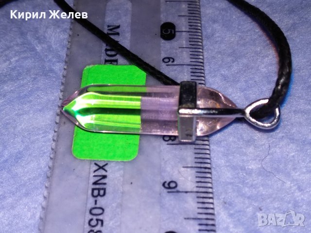 КРАСИВО СТИЛНО ХЕНД-МЕЙД ВИНТИДЖ КОЛИЕ с ПРОЗРАЧЕН ОГНЕН АМЕТИСТ 37032, снимка 6 - Колиета, медальони, синджири - 39934553