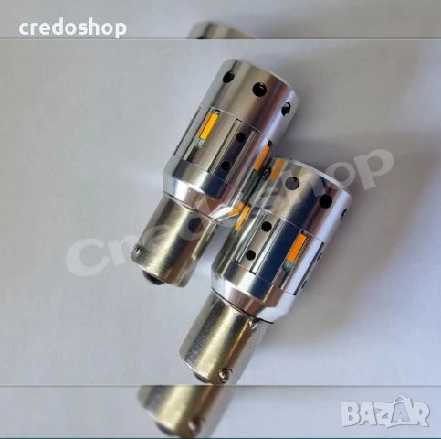 Led крушка за мигач с вентилатор, high power bau15s, жълта, 2 броя,can, снимка 3 - Аксесоари и консумативи - 51088499