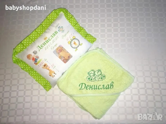 ВЪЗГЛАВНИЧКИ бебешка ВИЗИТКА сублимация вкл снимка персонализирани, снимка 4 - Спално бельо и завивки - 21270792