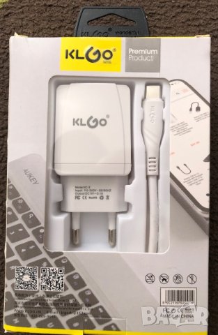 Android зарядно и кабел Type C KLGO KC-2T, висок клас, снимка 3 - Оригинални зарядни - 41919641