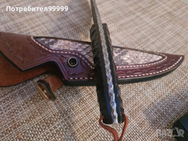 Ловен нож от дамаска стомана , снимка 4 - Ножове - 44198013