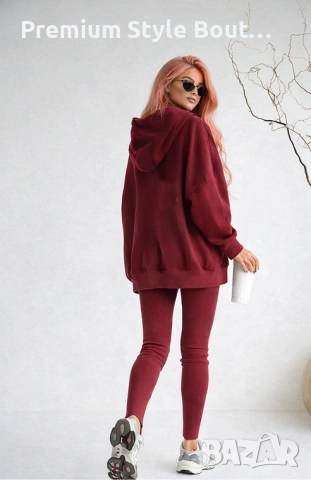 Дамски комплект DANYDIM 3в1 – Oversize суичърт, топ и клин, снимка 15 - Спортни екипи - 53718358