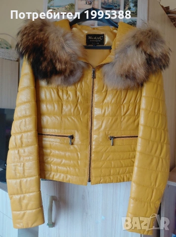 Дамско яке естествена кожа и естествен косъм , снимка 6 - Якета - 53628349