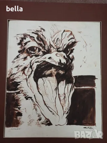 Авторска картина  -Крясък - на худ. Стоян Куюмджиев, снимка 2 - Антикварни и старинни предмети - 49167528