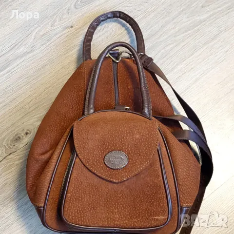 Дамска чанта естествен велур и кожа, снимка 5 - Чанти - 48518095