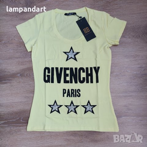Тениска Givenchy в бяло/черно/розово/жълто, снимка 2 - Тениски - 31334497