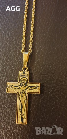 Синджир с кръст разпятие Христово, снимка 3 - Колиета, медальони, синджири - 40847123