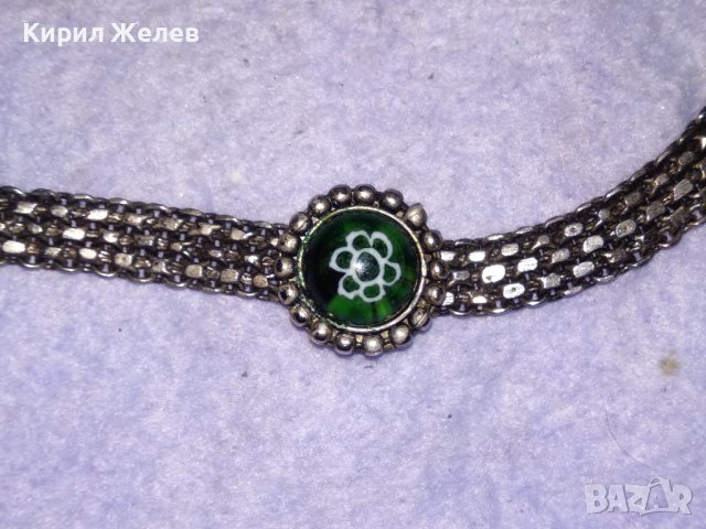 СТАРО РЕТРО ГОТИК АРТ КОЛИЕ ЧОКЪР посребрена благородна стомана с ВЕНЕЦИАНСКО СТЪКЛО МУРАНО 38661, снимка 4 - Антикварни и старинни предмети - 41682298