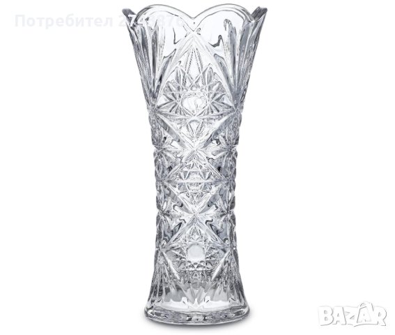 СТЪКЛЕНА ВАЗА-ВИСОЧИНА -19,5СМ.,ДИАМЕТЪР-9СМ., снимка 1