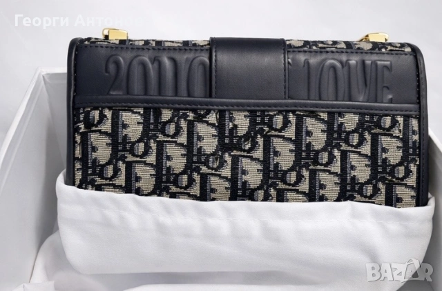 Елегантна дамска чанта Blue Dior Oblique Jacquard, снимка 3 - Чанти - 53050017