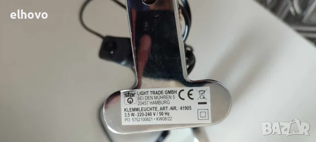 Лампа за четене с щипка, снимка 3 - Настолни лампи - 49192455