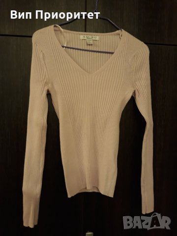 дамска бледо лилава блуза с дълъг ръкав спортно елегантна , снимка 1 - Блузи с дълъг ръкав и пуловери - 35956178