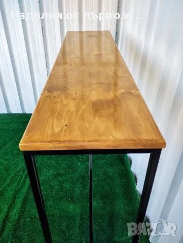 Маси с дървен плот и метална конструкция , снимка 5 - Маси - 50287719