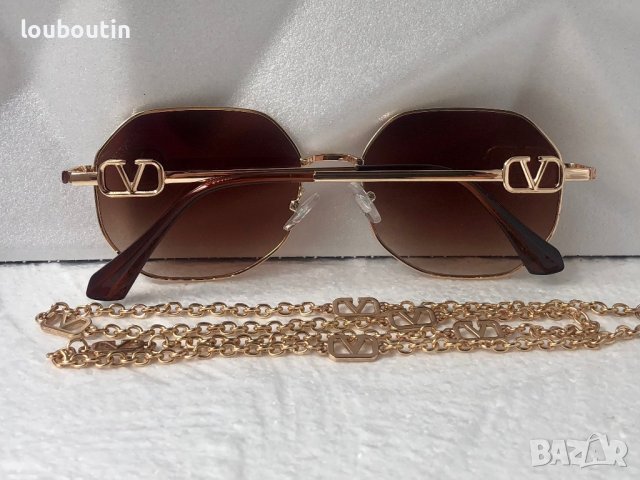 Valentino дамски слънчеви очила Осмоъгълник с верижка синджир, снимка 12 - Слънчеви и диоптрични очила - 41626704