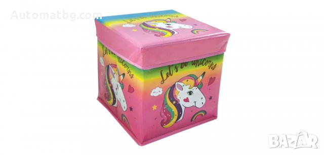 Кутия за съхранение, Розов еднорог 30x30x30 см, Automat