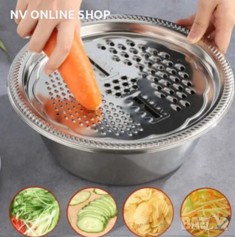 Многофункционално ренде 3в1 с купа за салата и съд за отцеждане, снимка 3 - Аксесоари за кухня - 53177402