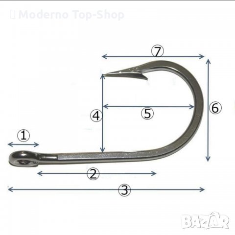 Комплект 500 броя куки за риболов в различен размер от 3 # до 12 #, снимка 4 - Такъми - 38705634