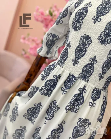 Рокля LFS Baroque Blue 9016  , снимка 3 - Рокли - 50435246