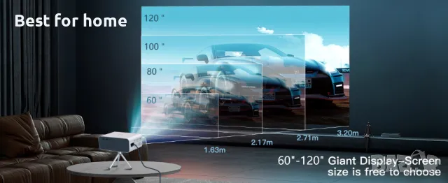 4K LED проектор LYNCAST с WIFI и Bluetooth Вграден Android TV 11 , снимка 15 - Плейъри, домашно кино, прожектори - 49230624