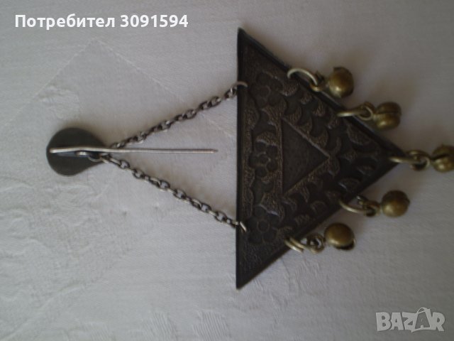 стара Българска фолклорна възрожденска  брошка -накит, снимка 2 - Антикварни и старинни предмети - 39713080