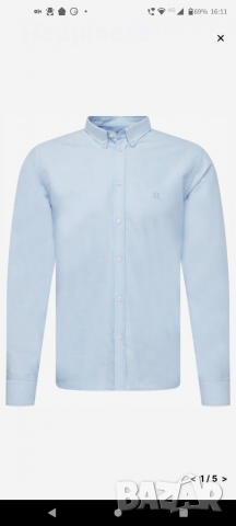 Оригинална светло синя мъжка риза s. Oliver Selection, slim fit , снимка 8 - Ризи - 36309584