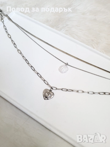 Трислойно колие, снимка 5 - Колиета, медальони, синджири - 52471828