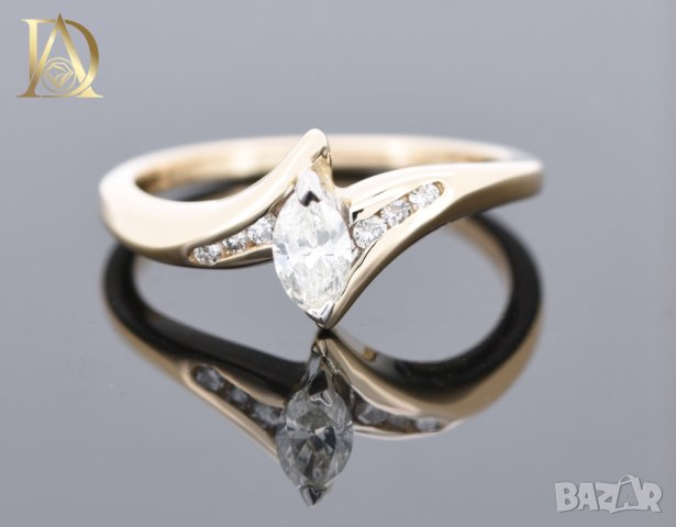 Нов Златен Пръстен с 0.33кт Естествени Диаманти 