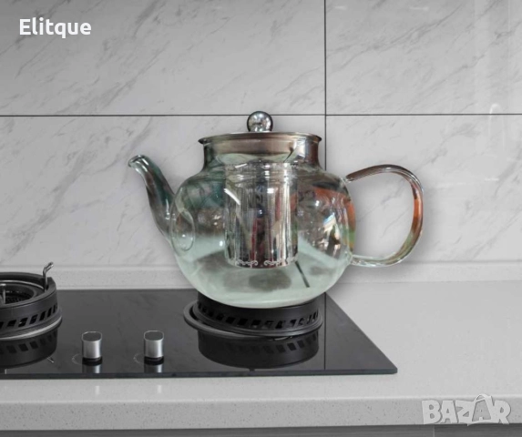 Прозрачен стъклен чайник с инфузер за кафе и чай, снимка 7 - Други стоки за дома - 52894853