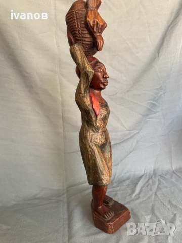 дървена фигура статуетка, снимка 3 - Статуетки - 50840878