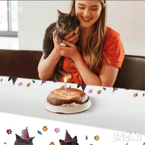 Коте котки котета найлонова покривка за парти рожден ден, снимка 3 - Покривки за маси - 51381121