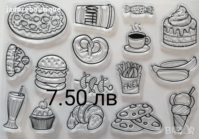 Силиконови печати храни, напитки, сладкарски различни видове скрапбук картички албуми декорация, снимка 5 - Други - 34563370