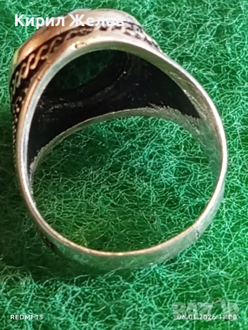 Сребърен пръстен лазерно гравиране с черен Турмалин с ярко изразена индивидуалност 52793, снимка 5 - Пръстени - 53003947