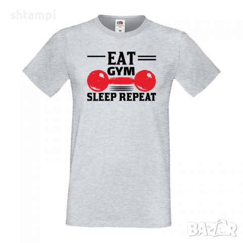 Мъжка тениска Eat Gym Sleep Repeat,Фитнес.спорт,Щанги,Тренировки,Спортуване,Gym., снимка 2 - Тениски - 36506954