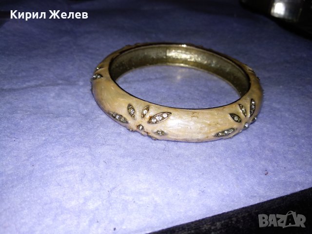 ПРЕКРАСНА ЕМАЙЛИРАНА ФЛОРАЛНА КРИСТАЛНА МЕСИНГОВА РЕТРО АРТ ГРИВНА 38320, снимка 13 - Гривни - 41266793