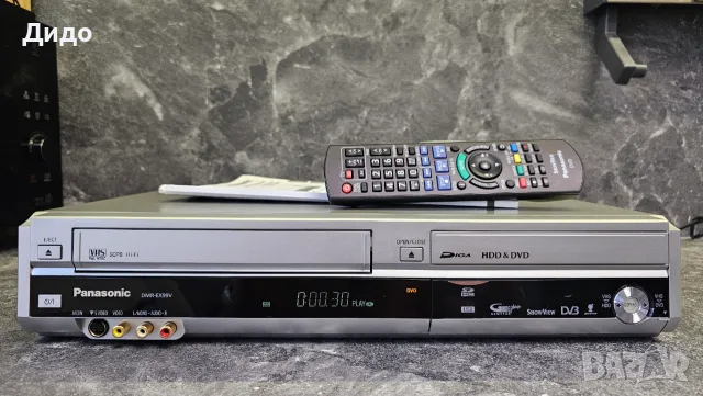 Panasonic DMR-EX99V с оригинално дистанционно управление и упътване.