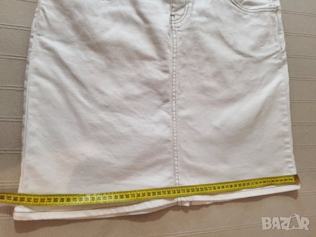 Бяла дънкова пола на Orsay р-р 44, снимка 7 - Поли - 42462638