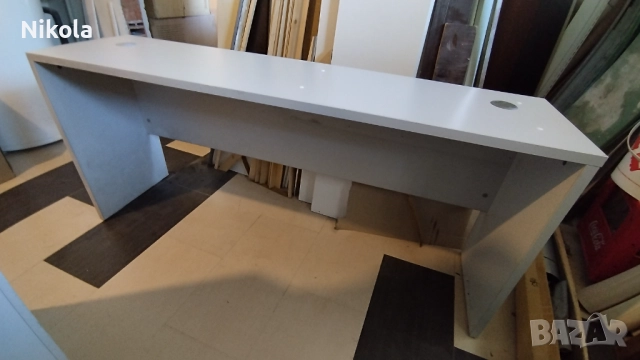 Бюро - офис маса 160/40/72см светло сиво, снимка 12 - Работни маси и бюра - 51715843