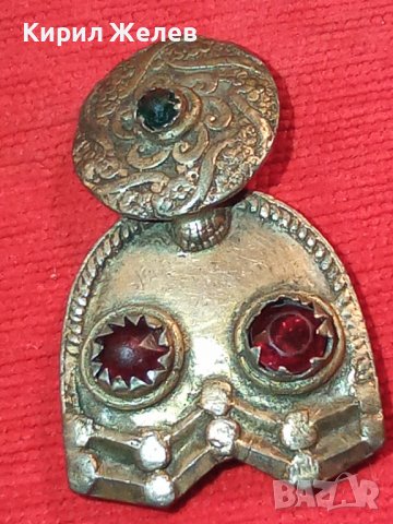 САЧАН БРОНЗ ВЪЗРОЖДЕНСКА ПАФТА ТОКА с ГРАНАТ СМАРАГД ЕДИНИЧКА ОРНАМЕНТИРАНА 18-19 ВЕК 12387, снимка 15 - Антикварни и старинни предмети - 30331033