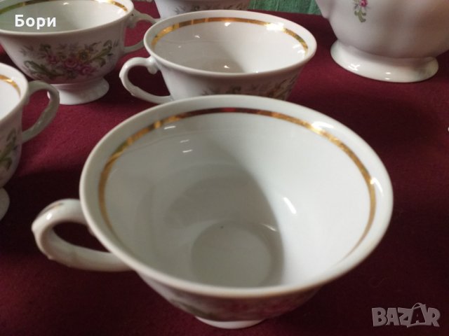 Фин Порцелан к-т за чай, снимка 7 - Чаши - 34496444