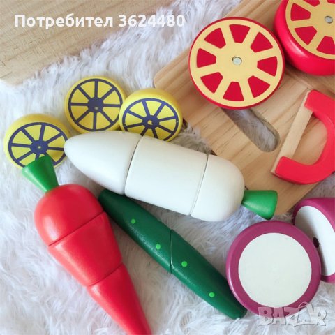 Дървени зеленчуци за рязане с магнит 3542, снимка 6 - Други - 40702531