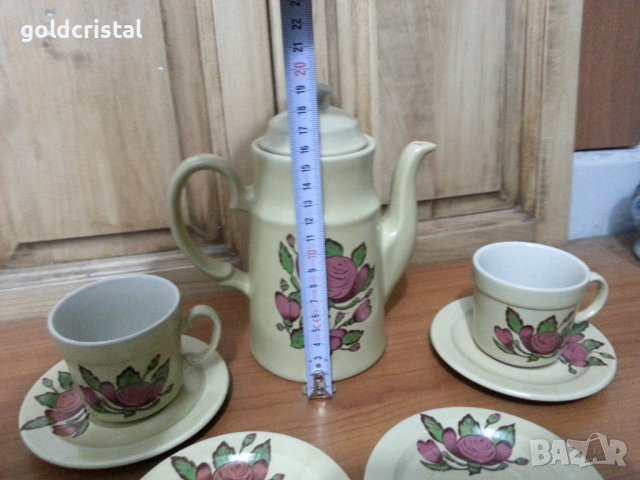 Стар български порцелан чайник и чаши за кафе , снимка 3 - Антикварни и старинни предмети - 38650743