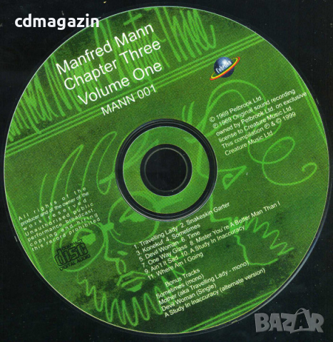 Компакт дискове CD Manfred Mann Chapter Three – Manfred Mann Chapter Three Volume One, снимка 3 - CD дискове - 36216256