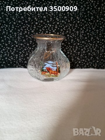 стъклена вазичка с картина, снимка 3 - Вази - 41933291