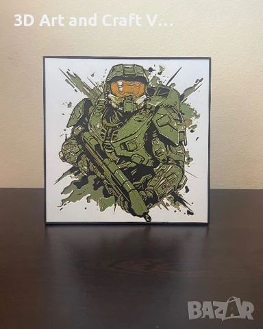 🎮 Релефна картина Master Chief – Halo 🎮
