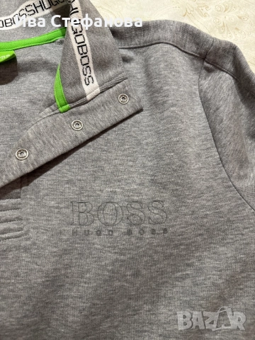  Нова спортна елегантна оригинална блуза Hugo Boss сива , снимка 4 - Блузи - 45423875