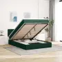 vidaXL Османско легло с матрак Тъмнозелено 140x200cm кадифе, снимка 2