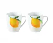 Комплект от 2 порцеланови чаши - Изчистено бяло или лимон върху бяло, снимка 11